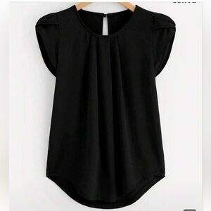 SHEIN Black Cap Sleeve Top